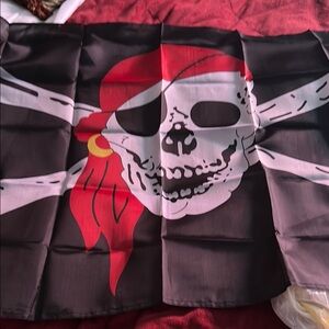 Pirate Skull Flag with Red Bandana